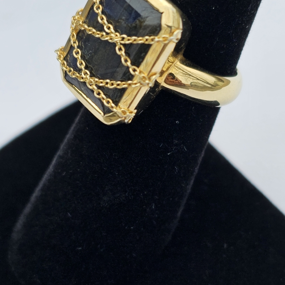 Designer Kristen Amato 8.60ctw Labradorite Ring 14k/925 Sz 6! - Picture 5 of 7